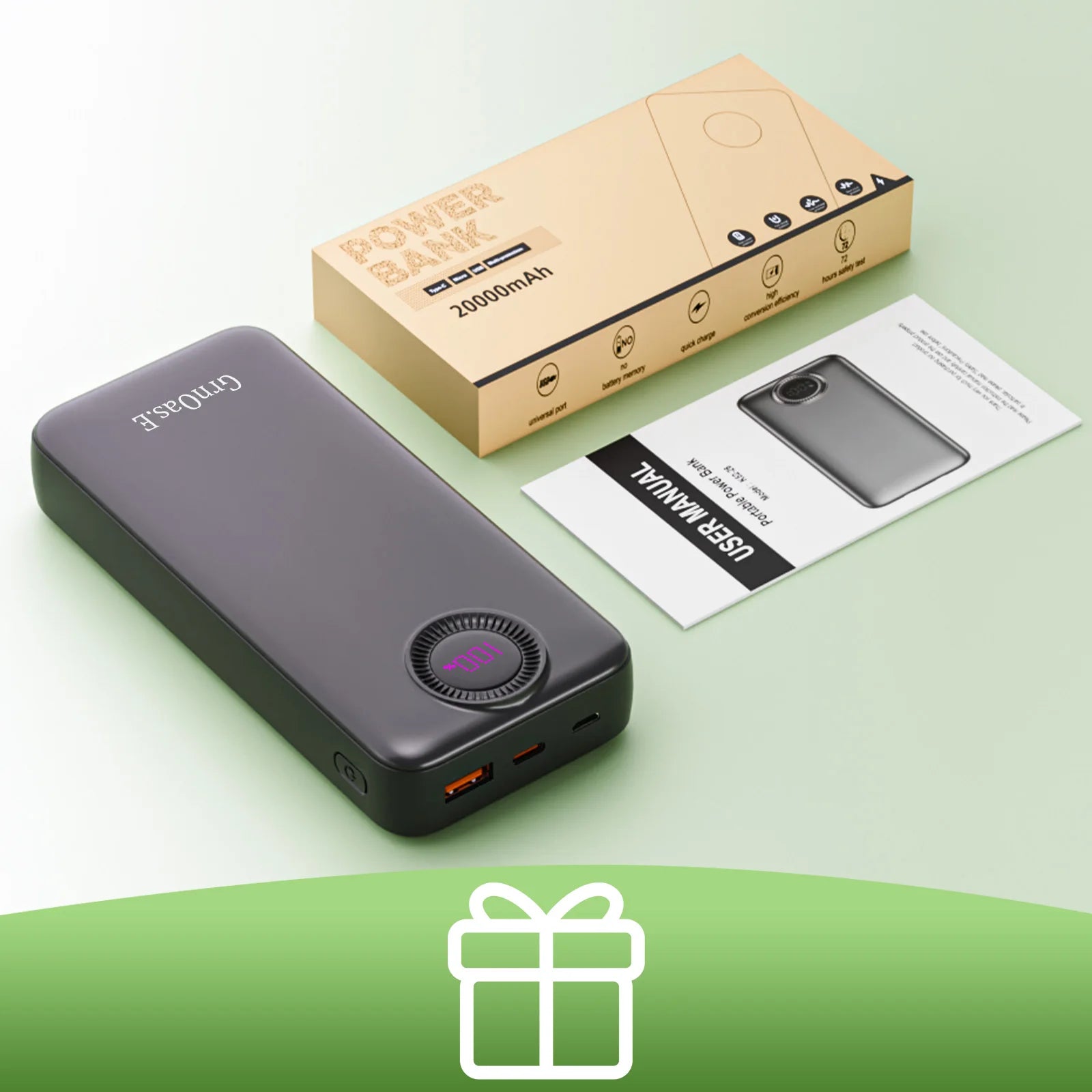 20000mAh Portable Charger 22.5W Fast Charging Power Bank 5 Output 2 Input for iPhone 16/15 Series Samsung Galaxy and More