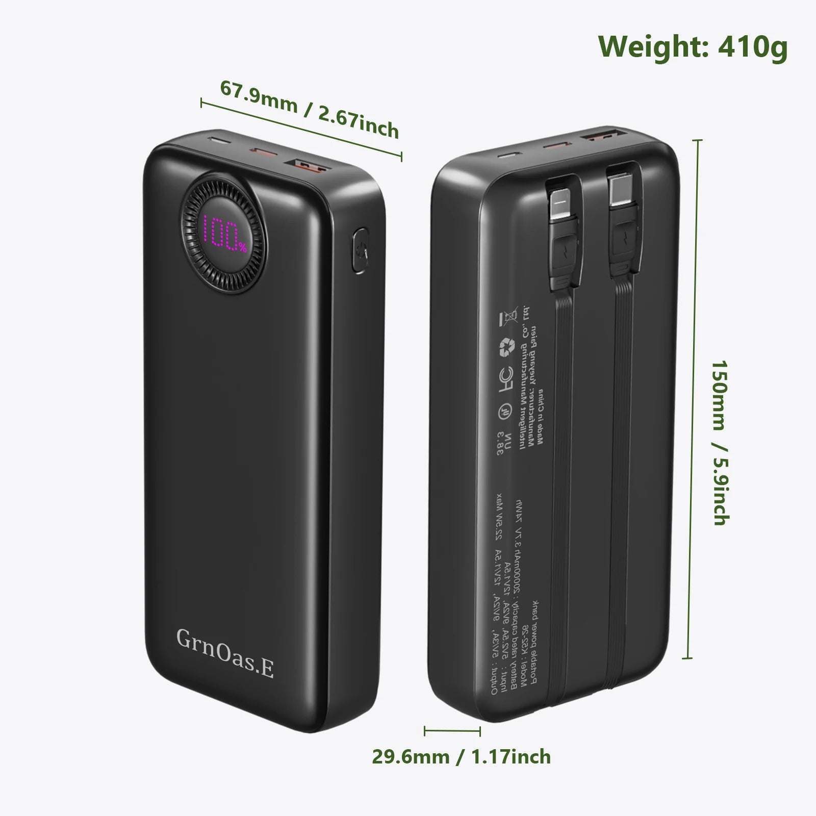 20000mAh Portable Charger 22.5W Fast Charging Power Bank 5 Output 2 Input for iPhone 16/15 Series Samsung Galaxy and More