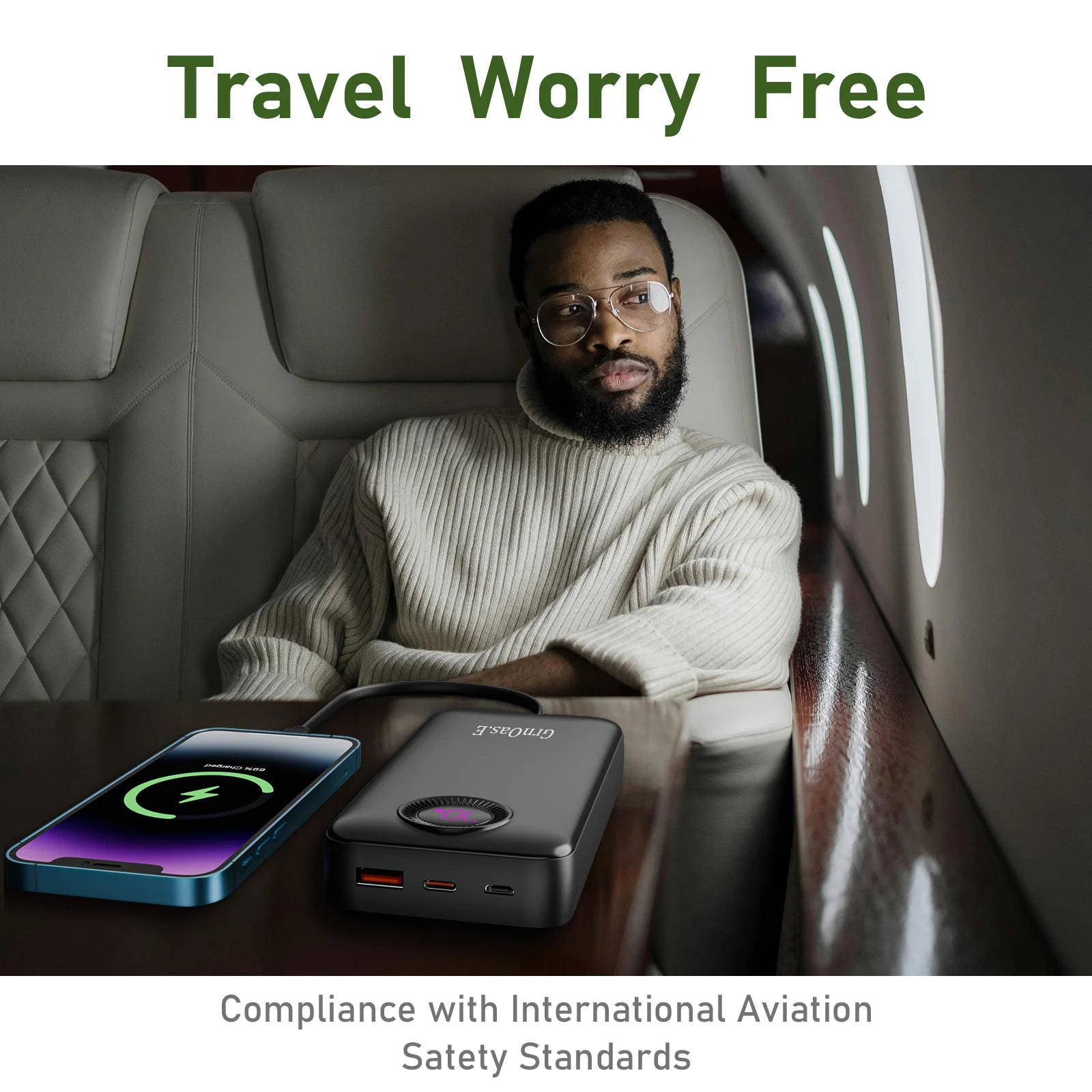 20000mAh Portable Charger 22.5W Fast Charging Power Bank 5 Output 2 Input for iPhone 16/15 Series Samsung Galaxy and More