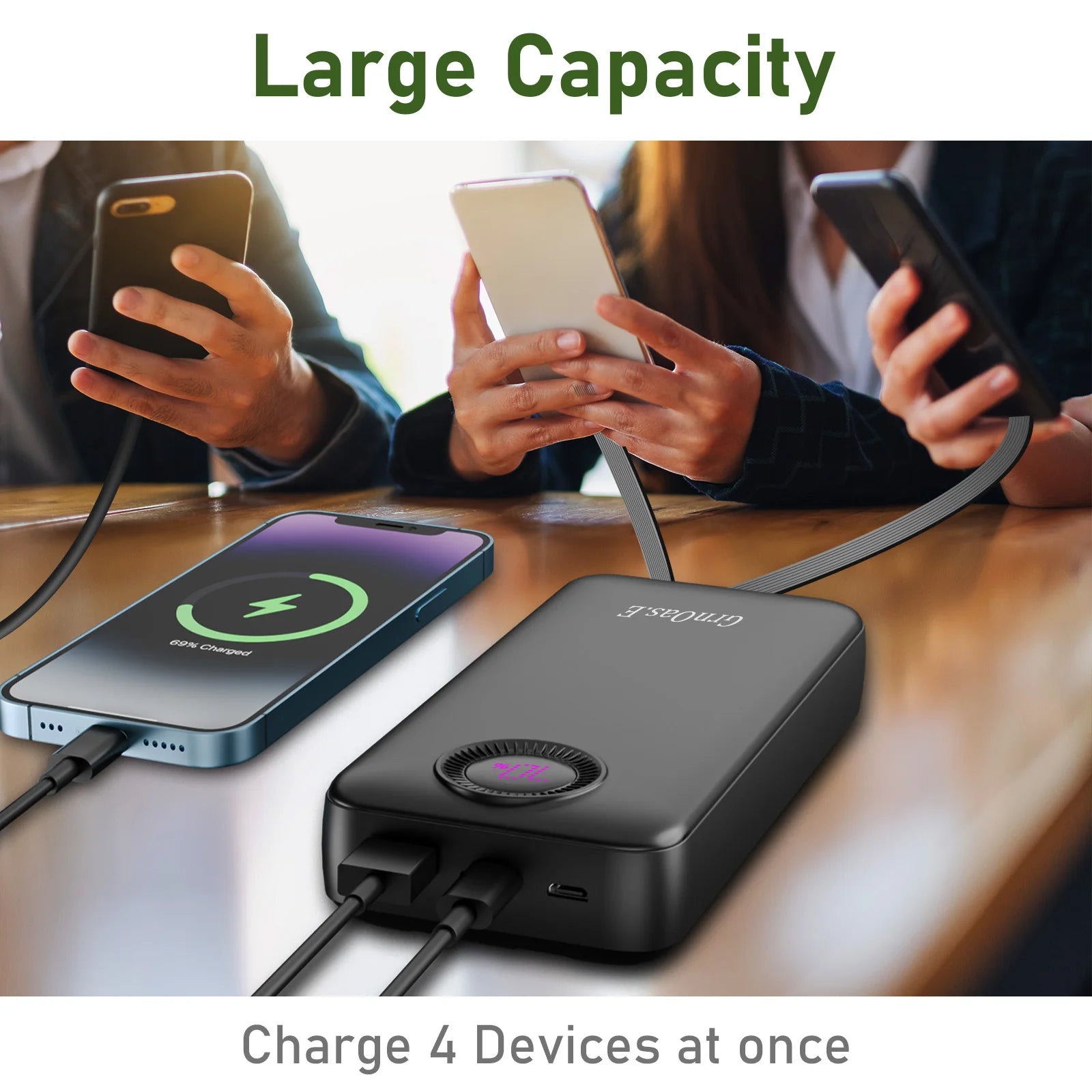 20000mAh Portable Charger 22.5W Fast Charging Power Bank 5 Output 2 Input for iPhone 16/15 Series Samsung Galaxy and More