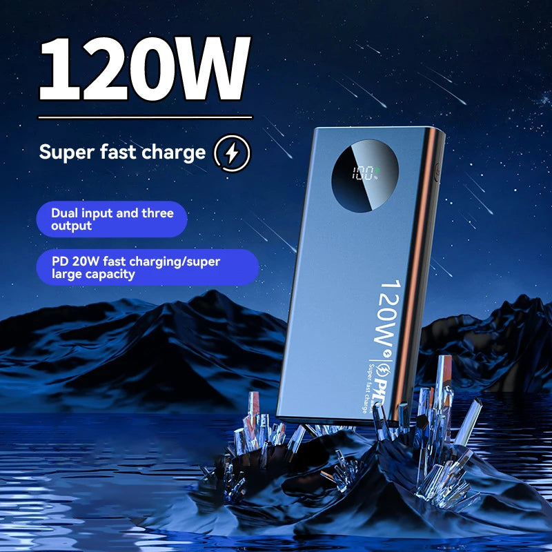 Xiaomi 120W 500000mAh High Capacity Power Bank Fast Charging Powerbank Portable Battery Charger For iPhone Samsung Huawei 2025