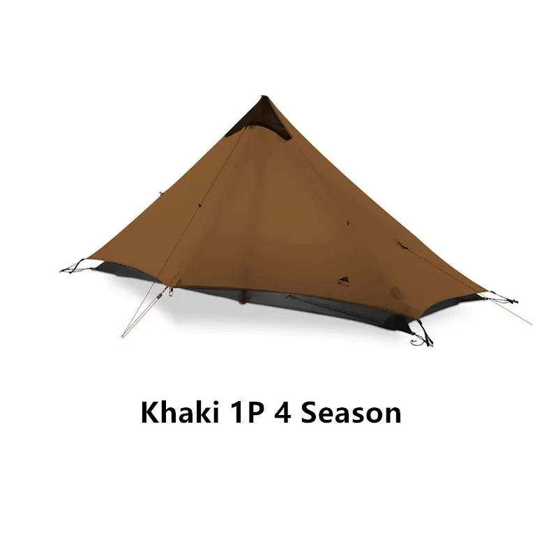 FLAME'S CREED Lanshan 1 Person Oudoor Ultralight Camping Tent Single Man 3 Season Professional 15D Silnylon Rodless Tent