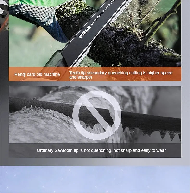 AIRAJ Hand Saw , Japanese Style Saw, Tree Sawing Tool , Garden Logging Tool , Woodworking Saw , Household Small Handheld Sharp