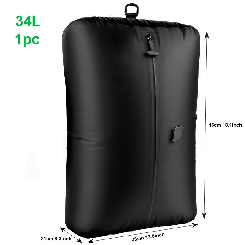 17L-34L travel Vacuum Bag Reusable Storage Bag Folding Outdoor Compression Bag with Air Pump for Suitcases Backpack Luggage