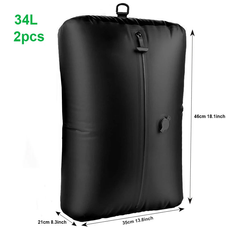 17L-34L travel Vacuum Bag Reusable Storage Bag Folding Outdoor Compression Bag with Air Pump for Suitcases Backpack Luggage